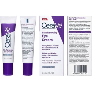 CeraVe Eye Cream for Wrinkles - Under Eye Cream - Oogcrème - wallen en donkere kringen - 15 ml