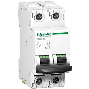 Schneider Electric A9N61537 C60H Automatische schakelaar, 500 V, 2 P, 40 A, C-gebogen, wit