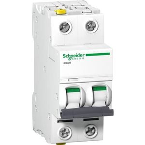 Schneider Electric A9F06206 stroomonderbreker iC60H 2P 6 A B karakteristiek wit