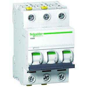 Schneider A9F03325 stroomonderbreker iC60N, 3P, 25A, B karakteristiek, wit