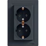 Schneider Electric ASFORA Double socket SCHUKO antraciet (EPH9900171)