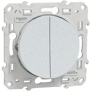 Schneider Electric - Odace dubbele wisselschakelaar wit gerecycled snelkoppeling - S510214