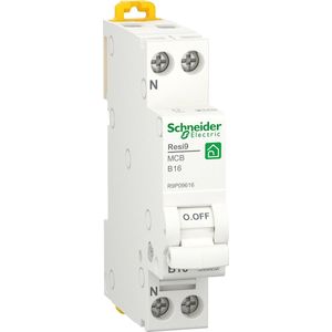 Schneider Electric installatieautomaat Resi9 1P+N B16