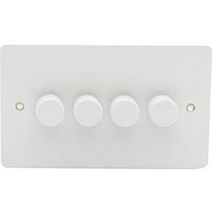 Schneider Electric Ultimate Flat Plate GU6242LMPW 4 gang 2 weg 75W/VA dimmer Geschilderd Wit interieur