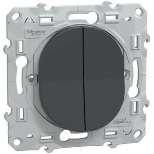 Schneider Electric - Ovalis - dubbele wissel- en wisselschakelaar - 10AX - antraciet - S340214