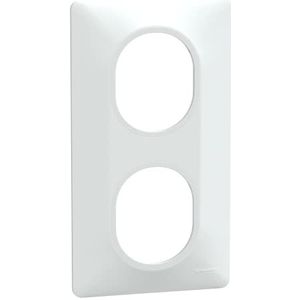 Schneider Electric - Ovale afdekplaat - 2 posities verticaal - afstand 71 mm - wit