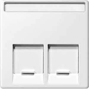 Schneider Electric Systeem-M RJ45 Actassi centraalplaat 2-voudig Glanzend wit