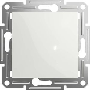 Schneider Electric Asfora EPH0770121D Drukknop 1-voudige knop 10 A - 250 V, inbouw, schroefklemmen, wit