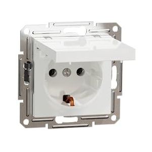 Schneider Electric Asfora EPH3170121D SCHUKO-stopcontact 16 A klapdeksel, geaard stopcontact, inbouwstopcontact, schroefklemmen, wit