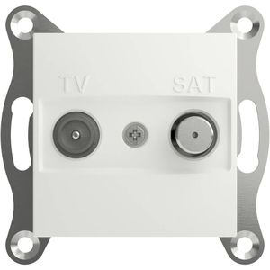 Schneider Electric - EPH3470121D - TV-Satelliet Eindcontactdoos - Wit - Milieuvriendelijk