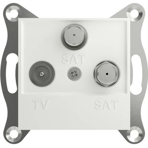 Schneider Electric - EPH3670121D - TV-Satelliet Eindcontactdoos - Wit - 1 stuk