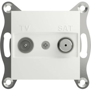 Schneider Electric - EPH3470321D - TV-Satelliet Doorvoercontactdoos - Wit - Milieuvriendelijk