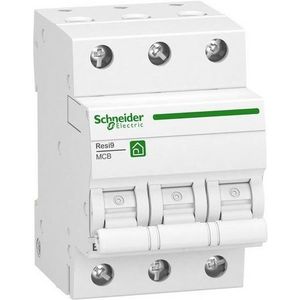 Schneider R9F23332 SCHN stroomonderbreker Resi9 3P B32A karakteristieken 6kA, wit