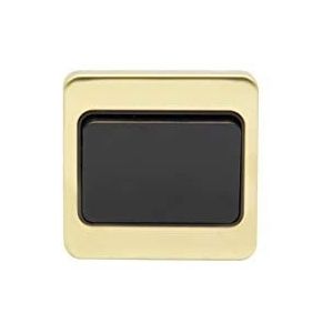 Schneider Electric Lisse Schroefloze Deco - Enkele Brede Rocker 2-weg Lichtschakelaar, 10AX, GGBL1012WBSB, Satijnen Messing met Zwart Inzet