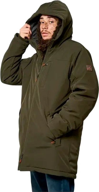 KAPORAL - Parka - Kakigroen - Polyester/Elasthan - Halflang met Kap