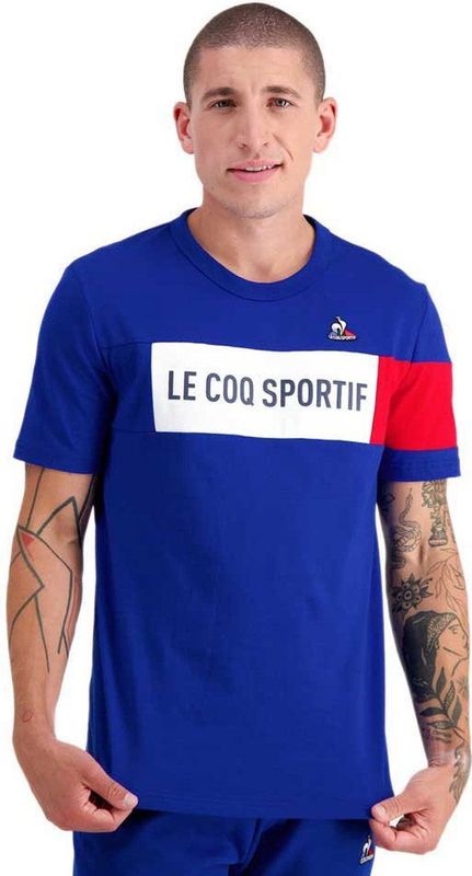 LE COQ SPORTIF Tri N°1 T-shirt - Bleu Electro - 100% Katoen - Uniseks