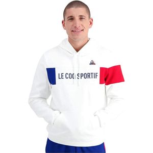 Le Coq Sportif TRI Hoody nr. 1 M New Optical White Sweatshirt met capuchon, XS Unisex, Nieuw optisch wit, XS