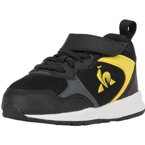 Le Coq Sportif Unisex Kids R500 Inf Black/Blazing Yellow Sneaker, Black Blazing Yellow, 23 EU