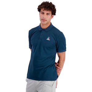 Le Coq Sportif - Ess N°1 - Poloshirt - Blauw - Katoen/Polyester/Elastaan
