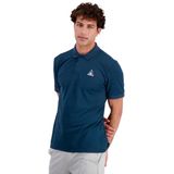 Le Coq Sportif - Ess N°1 - Poloshirt - Blauw - Katoen/Polyester/Elastaan, Vochtabsorberend