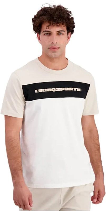 Le Coq Sportif - Contemporary Tee SS - T-shirt - Beige - Katoen