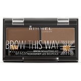 Rimmel Brow This Way Palette voor Wenkbrauw Make-up Tint 002 Medium Brown 1,3 gr