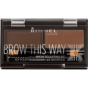 Rimmel Brow This Way Palette voor Wenkbrauw Make-up Tint 002 Medium Brown 1,3 gr