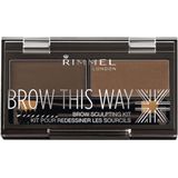 Rimmel - Brow This Way Palette - Wenkbrauw Make-up - Tint 003 Dark Brown - 1,3 g