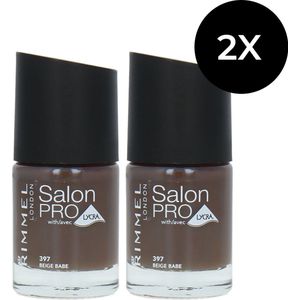 Rimmel Salon Pro Nagellak - 397 Beige Babe (set van 2)