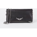 Zadig&Voltaire Rock clutch van leer met afneembare schouderriem