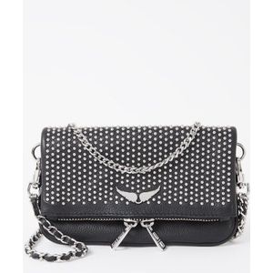 Zadig&Voltaire Rock Nano Dotted clutch van leer met studs