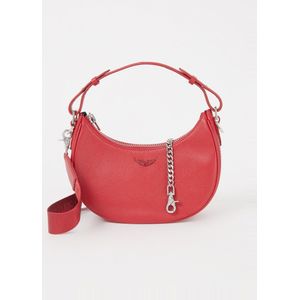 Zadig & Voltaire, Tassen, Dames, Rood, ONE Size, Katoen, Rode Moonrock Power Leren Tas voor Vrouwen