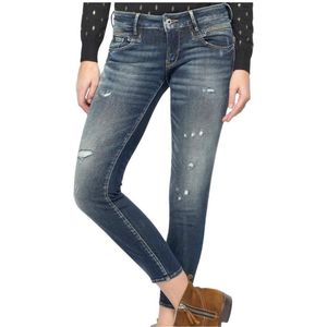 Capri Broeken - Effen - Denim - Ripped - Skinny - Low Waist