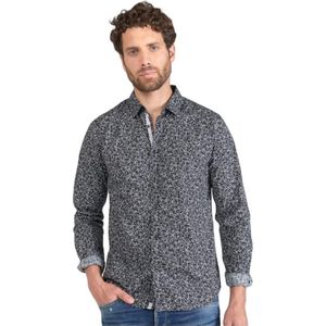 Le Temps Des Cerises - Fibor - Heren Overhemd - Grijs - Lange Mouw - Katoen