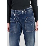 Jeans boyfit cosy, 7/8 LE TEMPS DES CERISES. Denim materiaal. Maten 30 US - 38 EU. Blauw kleur