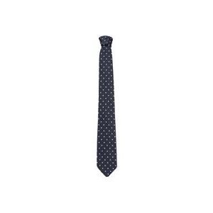 Lanvin Blauwe zijden stropdas met stippen , Blue , Heren , Maat: ONE Size