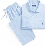 Ralph Lauren - Pyjama - Lichtblauw - Katoen - Geruit Patroon