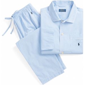 Ralph Lauren - Pyjama - Lichtblauw - Katoen - Geruit Patroon