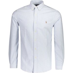 Polo Ralph Lauren - Slim Fit Oxford Overhemd - Blauw - Katoen - Lange Mouwen