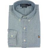 Polo Ralph Lauren - Slim Fit Overhemd - Blauw - Katoen - Lange Mouwen