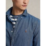 Brand - Effen Denim Overhemd met Lange Mouwen en Button-down Kraag