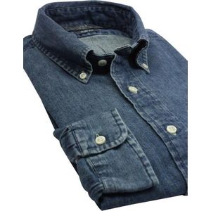 Polo Ralph Lauren - Casual Shirt - Denimblauw - Katoen - Lange Mouwen