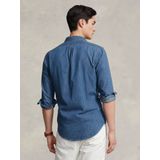 Polo Ralph Lauren - Casual Shirt - Denimblauw - Katoen - Lange Mouwen