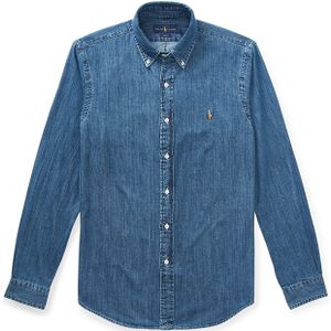 Polo Ralph Lauren - Casual Shirt - Denimblauw - Katoen - Lange Mouwen