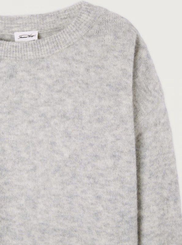 AMERICAN VINTAGE - VITOW - Gebreide Trui - Licht Mêleegrijs - Alpaca Wol