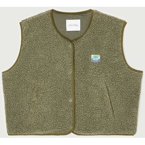 American Vintage - Fleece Vest - Roze - Gevoerde Constructie - Volledige Drukknoopsluiting