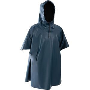 Winddichte fleece poncho voor diepzeeduiken scd donkerblauw