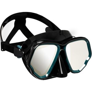 Duikbril voor volwassenen scd 500 gespiegeld glas zwart/grijs