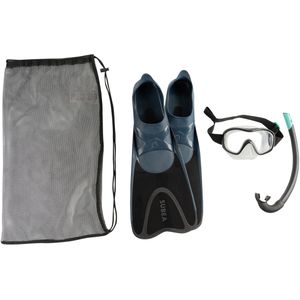 Snorkelset voor volwassenen 100 vinnen duikbril snorkel