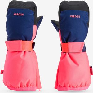 Warme en waterdichte skiwanten voor kinderen blauw/roze